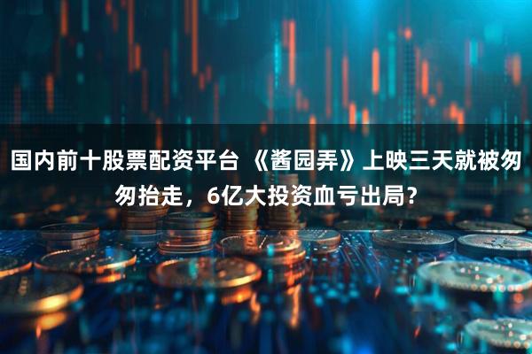 国内前十股票配资平台 《酱园弄》上映三天就被匆匆抬走，6亿大投资血亏出局？